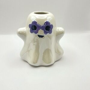 Kohls Celebrate Together Iridescent Ceramic Ghost Bud Vase Purple Halloween